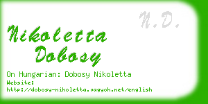 nikoletta dobosy business card